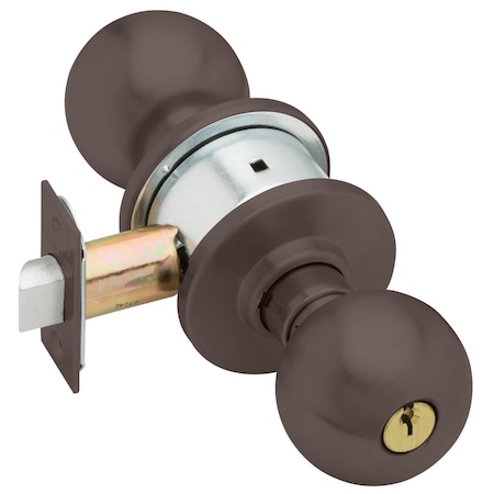 Schlage Grade 2 Classroom Cylindrical Lock, Orbit Knob, Conventional Cylinder, Oil-Rubbed Bronze Finish A70PD ORB 613